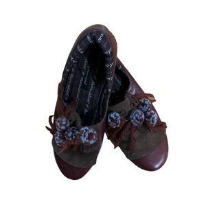 M by Morenatom red funky pom pom shoes.